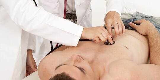 stethoscope placement for heart sounds
